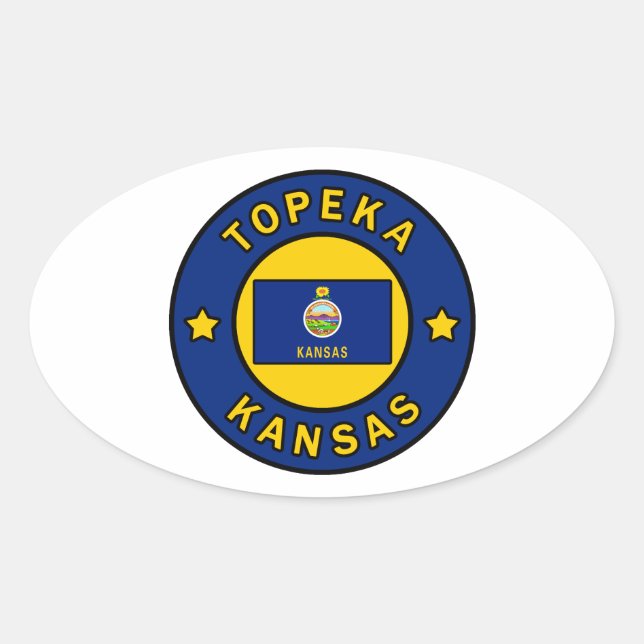Topeka Kansas Oval Sticker (Front)