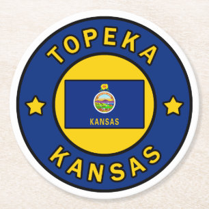 Topeka Kansas Round Paper Coaster