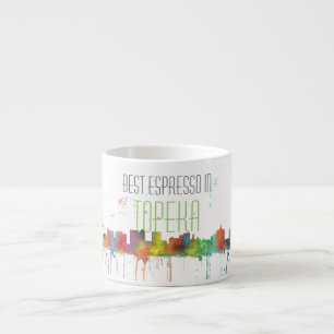 TOPEKA KANSAS SKYLINE - Espresso Mugs