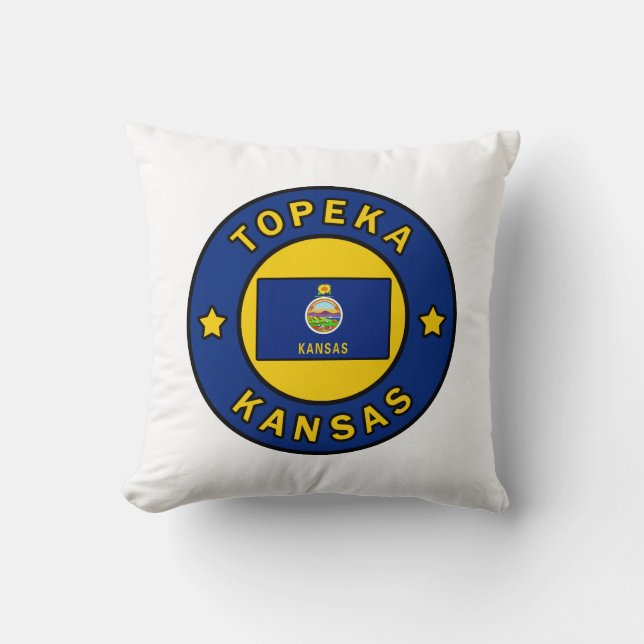 Topeka Kansas Throw Pillow (Front)