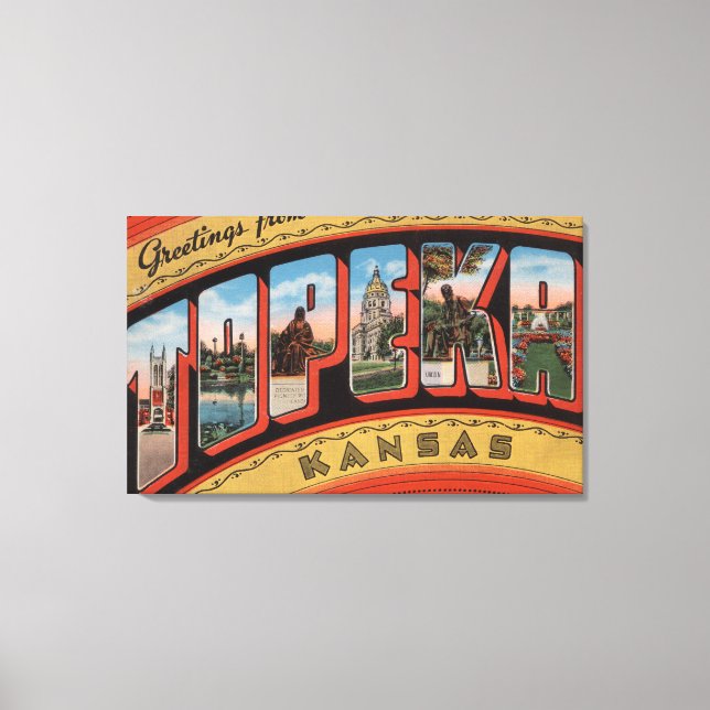 Topeka, KansasLarge Letter ScenesTopeka, KA Canvas Print (Front)