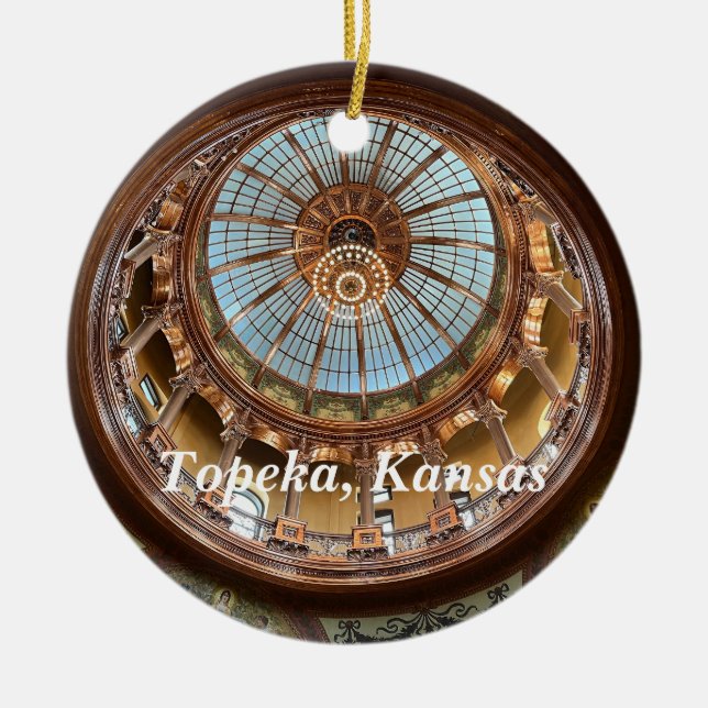 Topeka State Capitol dome Ceramic Ornament (Front)
