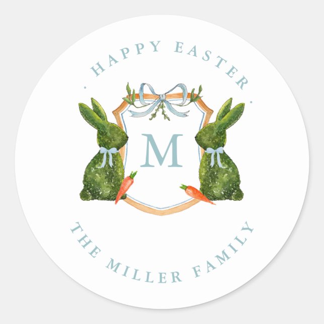 Topiaries Bunny Happy Easter Label / Seal (Front)