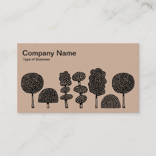 Topiary - Black on Cardboard Brown d2b29a Business Card