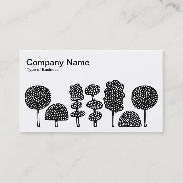 Topiary - Black on White Business Card (Front)