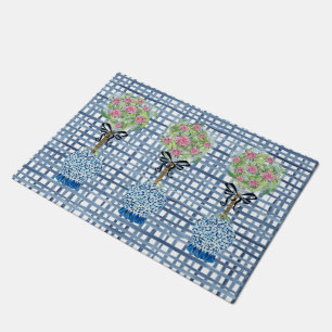 Topiary Blue and White Ginger Jar Doormat Rug