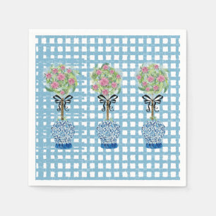 Topiary Blue and White Ginger Jar Doormat Rug Napkin