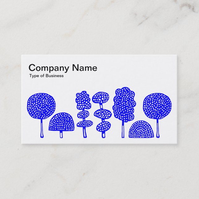 Topiary - Blue on White Business Card (Front)