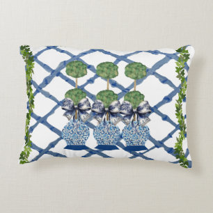 Topiary Chinoiserie Ginger Jar Jars Lumbar  Accent Pillow