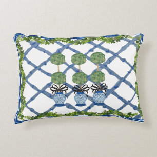 Topiary Chinoiserie Ginger Jar Jars Lumbar Accent Pillow