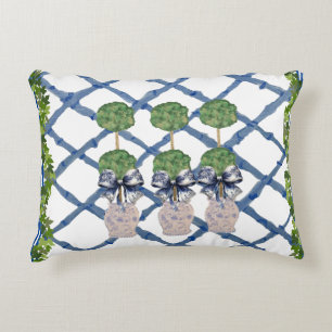 Topiary Chinoiserie Ginger Jar Jars Lumbar  Accent Pillow