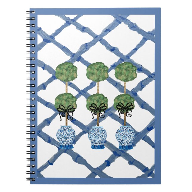 Topiary Chinoiserie Ginger Jar Jars Notebook (Front)