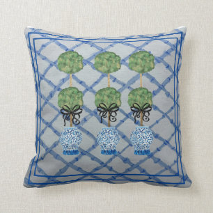 Topiary Chinoiserie Ginger Jar Lumbar Accent Pill Throw Pillow