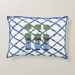 Topiary Chinoiserie Ginger Jar Lumbar Accent Pillow