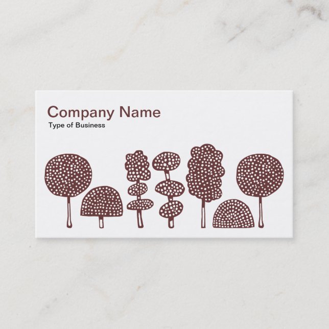 Topiary - Dk Brown on White Business Card (Front)