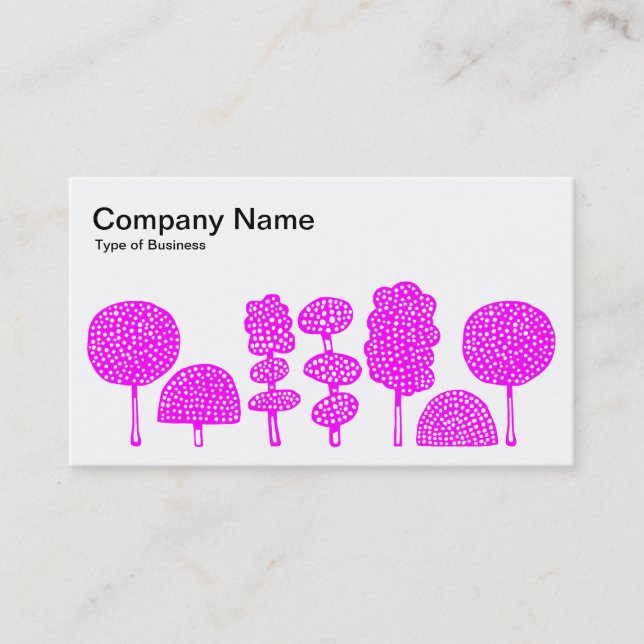 Topiary - Magenta on White Business Card (Front)