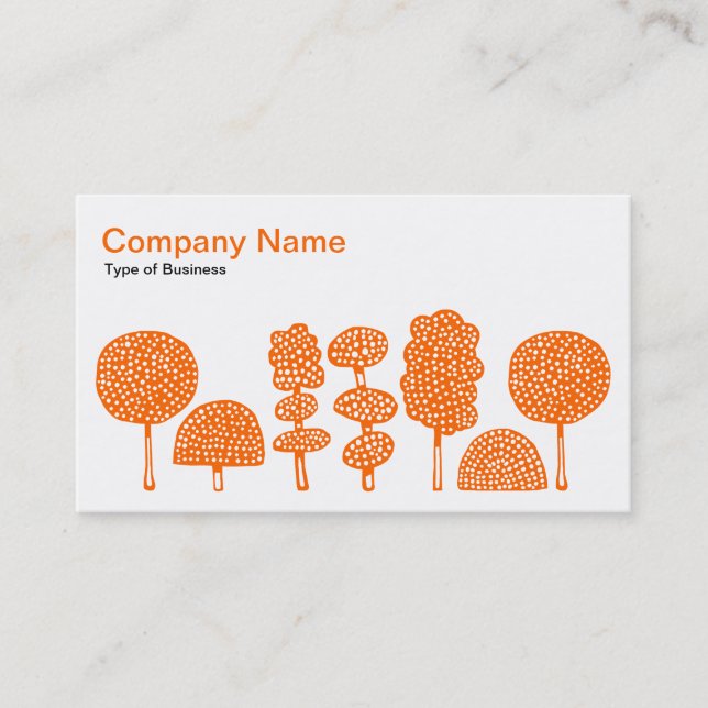 Topiary - Orange on White Business Card (Front)