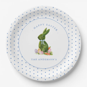 Topiary Rabbit with Easter eggs Easter brunch Paper Plate