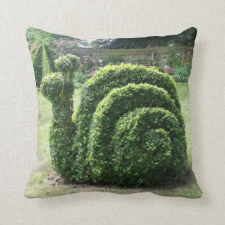 Topiary snail for the serious gardener throw pillow