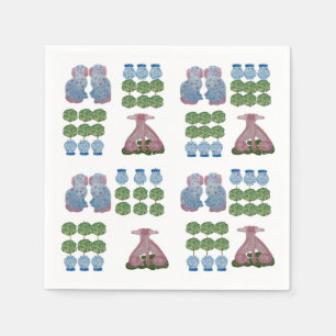 Topiary Staffordshire Dogs Ginger Jar Napkin