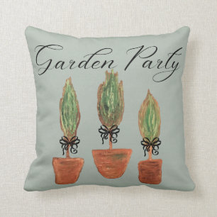 Topiary Topiaries Garden Flowers Throw Pillow
