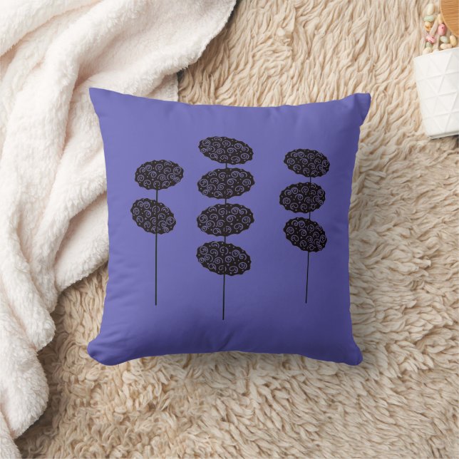Topiary Trees Throw Pillow (Blanket)