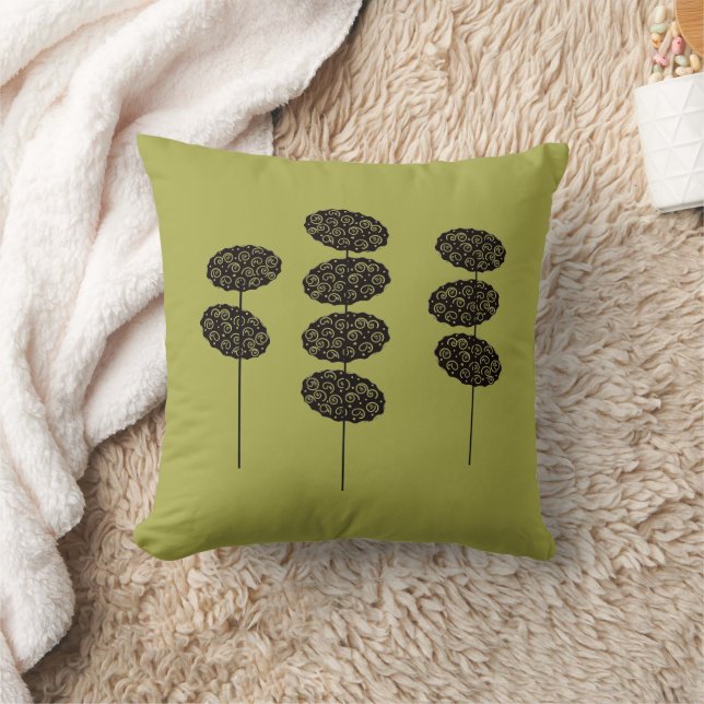 Topiary Trees Throw Pillow (Blanket)