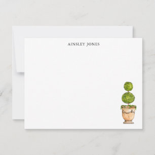 Topiary watercolor illustration card