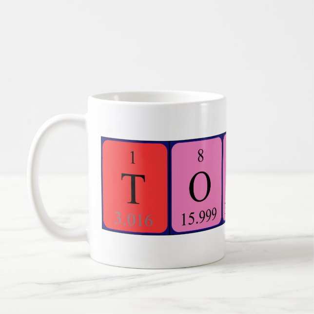 Topias periodic table name mug (Left)