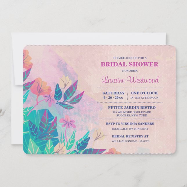 Topical Floral Invitation (Front)