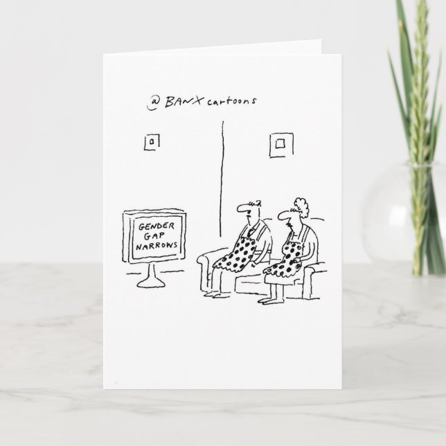 Topical Gender Gap Greetings Card (Front)