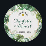 Topical Watercolor Print | Wedding | Save The Date Magnet<br><div class="desc">Make your wedding announcement unforgettable with our stunning Save the Date stickers in tropical watercolor print! Add your own personalized text on top to make it truly one-of-a-kind and impress your guests with a beautiful reminder of your special day. This is another 100% original Snuggle Hamster design.</div>