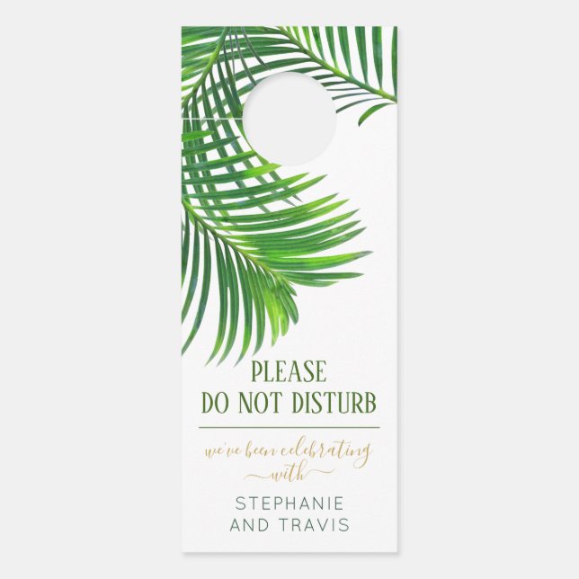 Topical Wedding Do Not Disturb Hotel Guest Door Hanger (Front)
