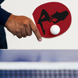 Topless Woman Silhouette Ping Pong Paddle