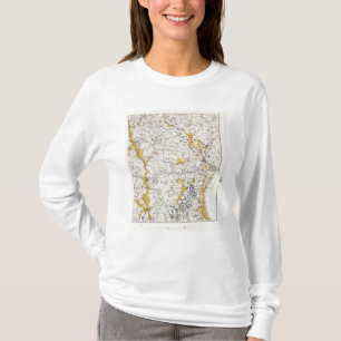 Topographic and Glacial Map of New Hampshire T-Shirt