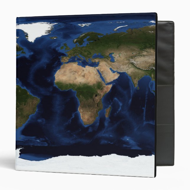 Topographic & bathymetric shading of full earth binder (Front/Inside)
