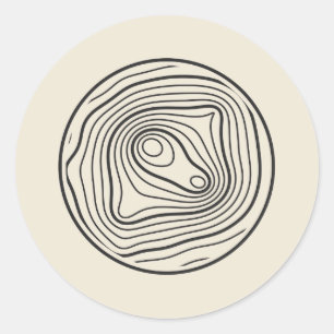 Topographic Contour Lines in a Circle Classic Round Sticker