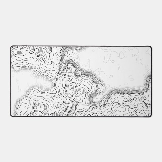 Topographic Contour White Gaming Mouse Pad XL  (Front)