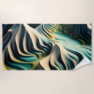 Topographic Currents Beach Towel