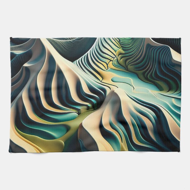 Topographic Currents Kitchen Towel (Horizontal)