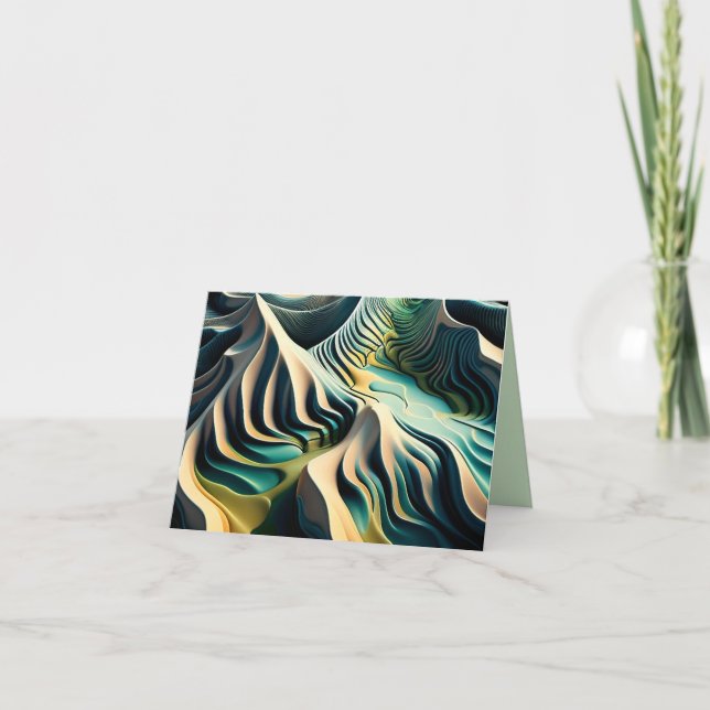 Topographic Currents Thank You Card (Front)