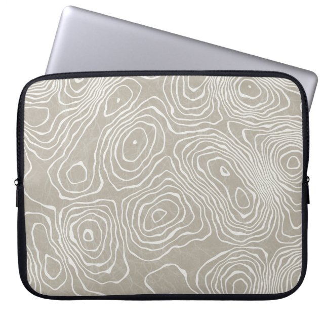 Topographic Earth Lines: Organic Map Laptop Sleeve (Front)