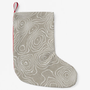 Topographic Earth Lines: Organic Map Small Christmas Stocking