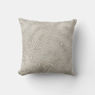 Topographic Earth Lines: Organic Map Throw Pillow