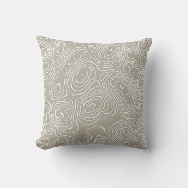 Topographic Earth Lines: Organic Map Throw Pillow (Front)