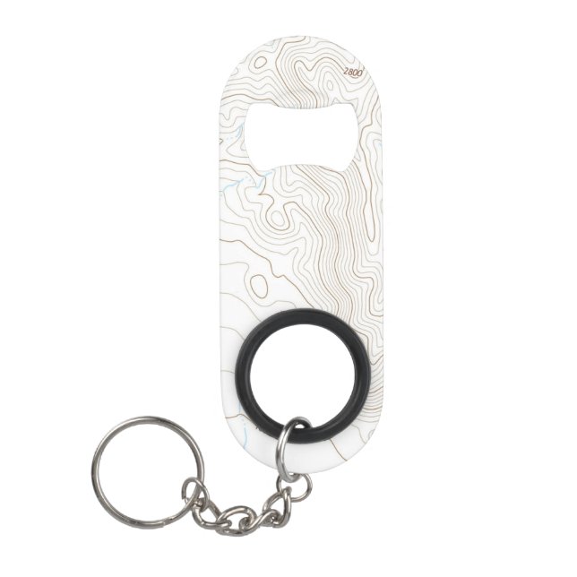 Topographic Map Keychain Bottle Opener (Front)