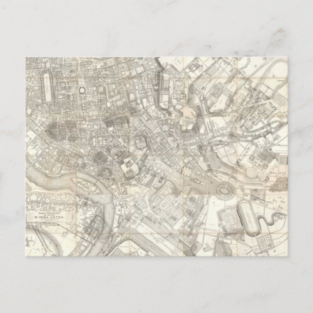 Topographic Map of Ancient Rome, Italy Postcard (Front)