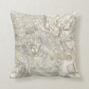 Topographic Map of Ancient Rome, Italy Throw Pillow