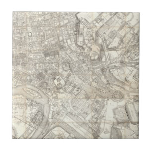 Topographic Map of Ancient Rome, Italy Tile