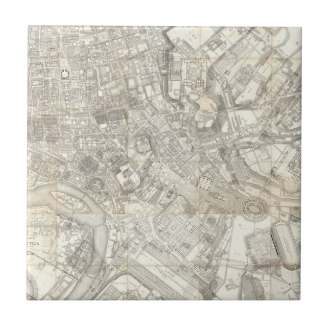 Topographic Map of Ancient Rome, Italy Tile (Front)